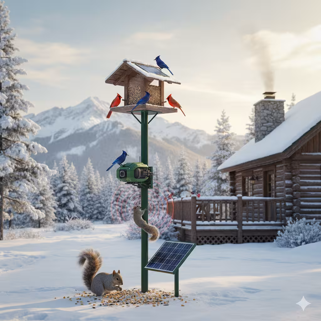 Birdfeeder Defense System second concept render