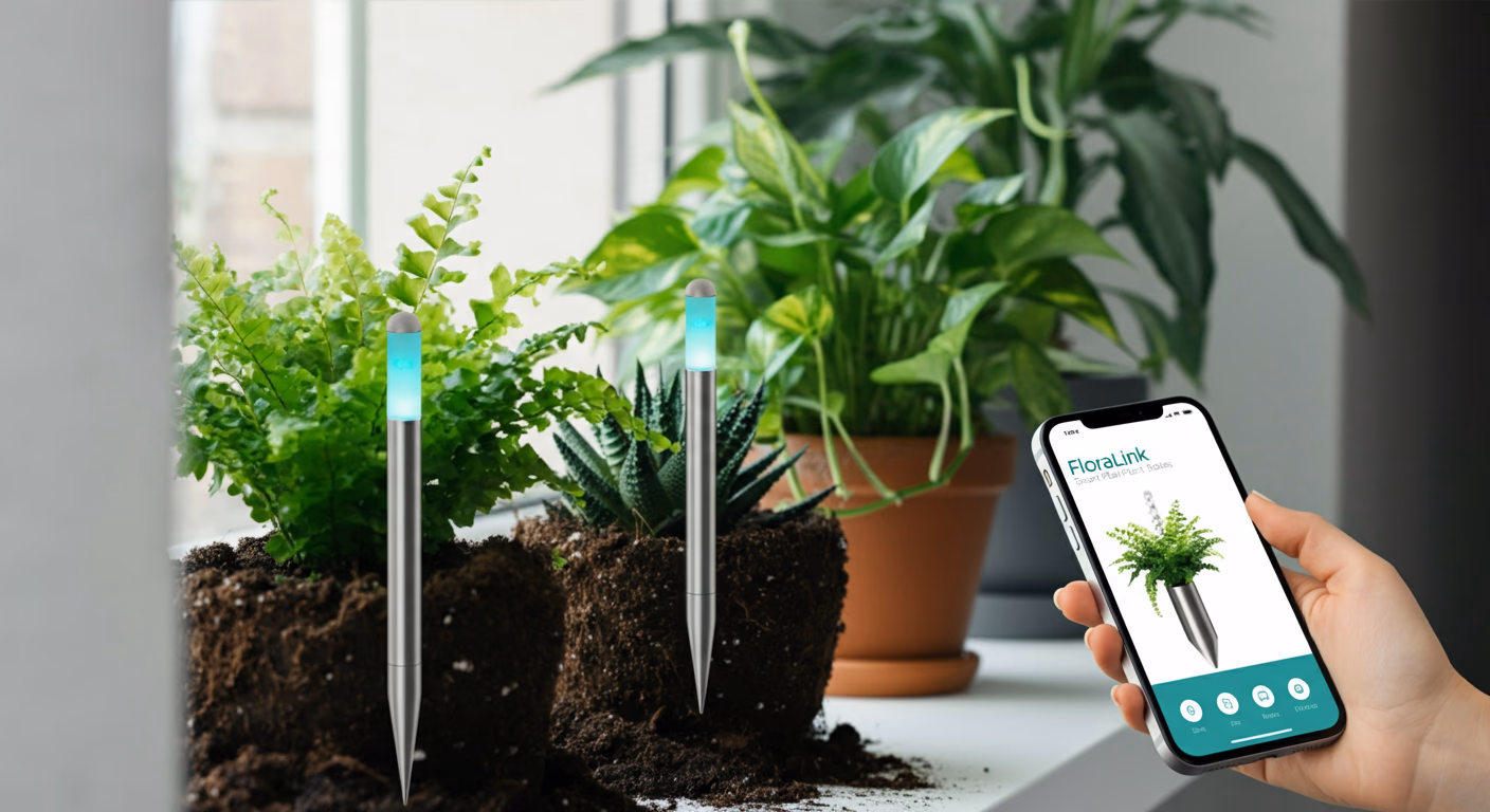 FloraLink Smart Plant Stakes render